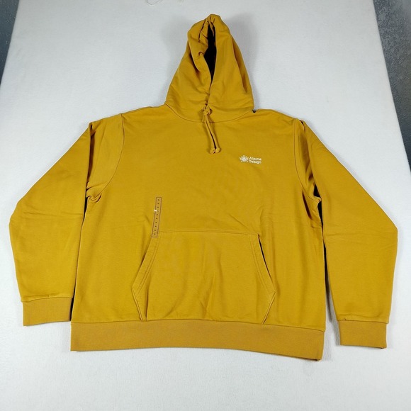 Alpine Design Hoodie Mens XL Yellow Pullover Fleece Sweatshirt Hiking Gorpcore - Picture 1 of 9